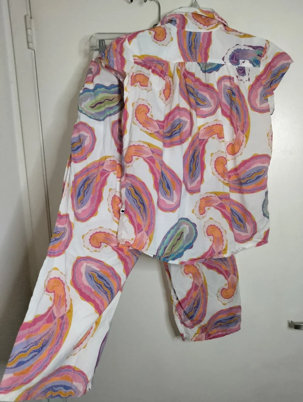 The Cat's Pajamas (Sz S) Multicolored Paisley-Print Short-Sleeve 2PC Pajama Set